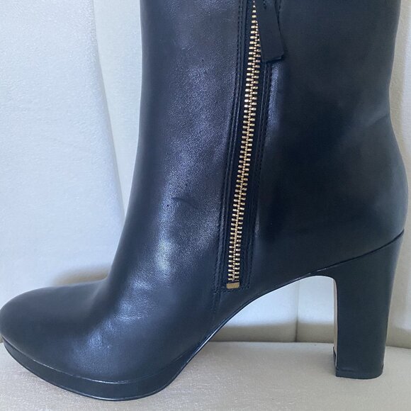 Black Leather Ankle Boots NINE WEST - Picture 3 of 16